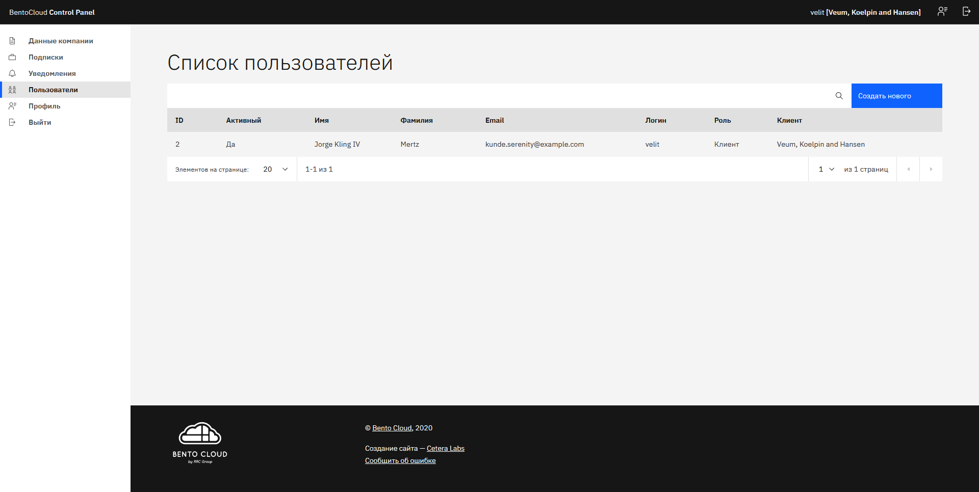 Личный кабинет заказчика