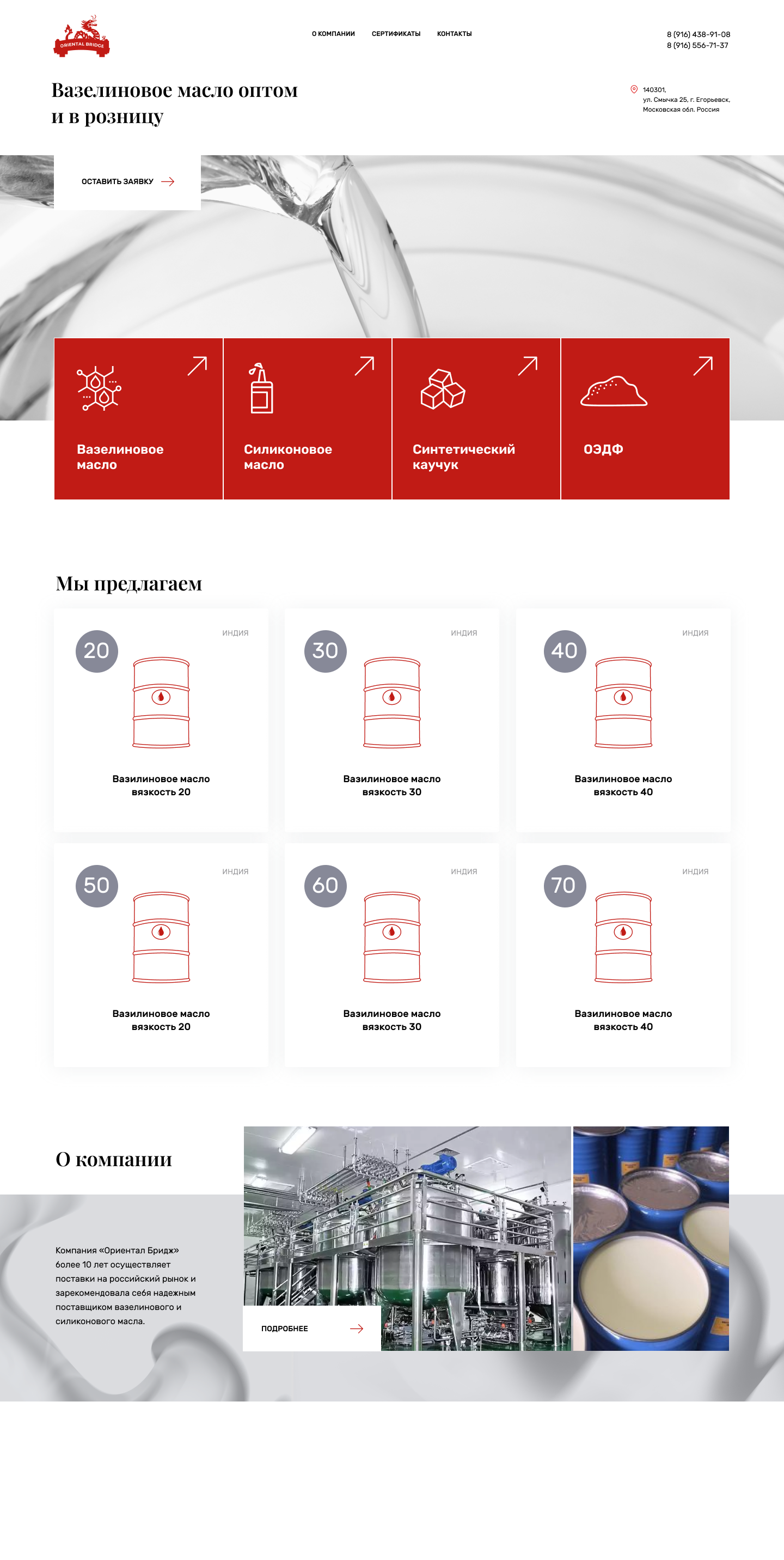 Эскиз сайта ОриенталБридж